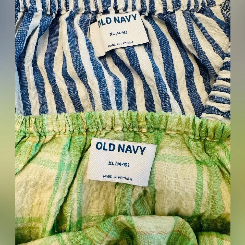 Old Navy Gap Smocked Crop Top Shirt Puff Short Sleeves Girls XL 14/16